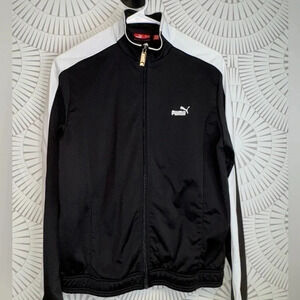 Puma Women’s Large Full Zipper Track Jacket Black/White